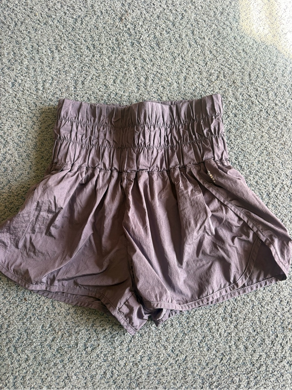 Free People High-Waist grey Smocked Waist Shorts